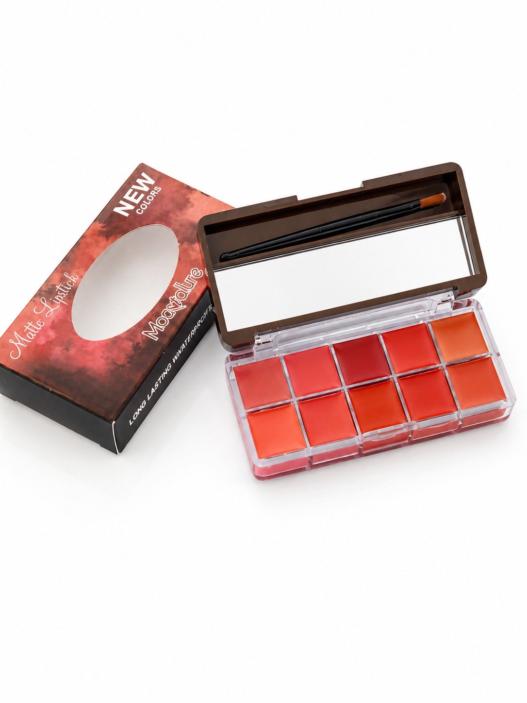 Matte Lustick 10-Color Lip & Cheek Palette – Long Lasting Waterproof Moisture Formula